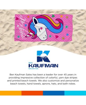 Printed Beach Towel Set - Oversized Beach Towel for Kids - Quick-Dry & Soft Cotton Towel with Printed Design - Luxury Towel for Swimming - 30" x 60", Magical Unicorn (2 Pack)