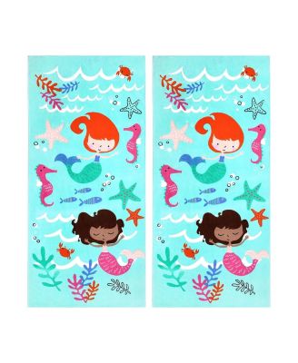 Printed Beach Towel Set - Oversized Beach Towel for Kids - Quick-Dry & Soft Cotton Towel with Printed Design - Luxury Towel for Swimming - 30" x 60", Magical Unicorn (2 Pack)
