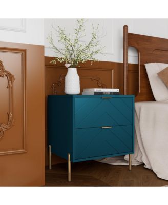 2-Drawer Nightstand With Elegant Design