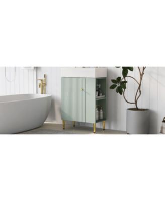 Streamdale Green Vanity Cabinet with Sink, Right-Side Storage