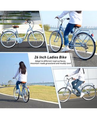 7 Speed, Steel Frame, Multiple Colors 26 Inch Ladies Bicycle