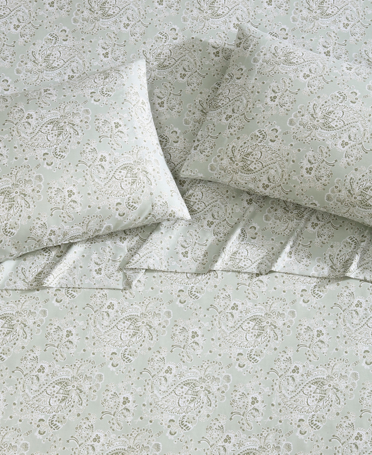 Wrangler Closeout!  Microfiber 4-pc. Sheet Set, Queen In Prairieland Paisley Sage Green