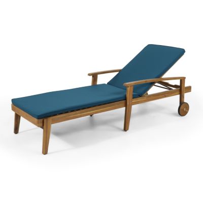 Streamdale Acacia Wood Chaise Lounge with Adjustable Cushions