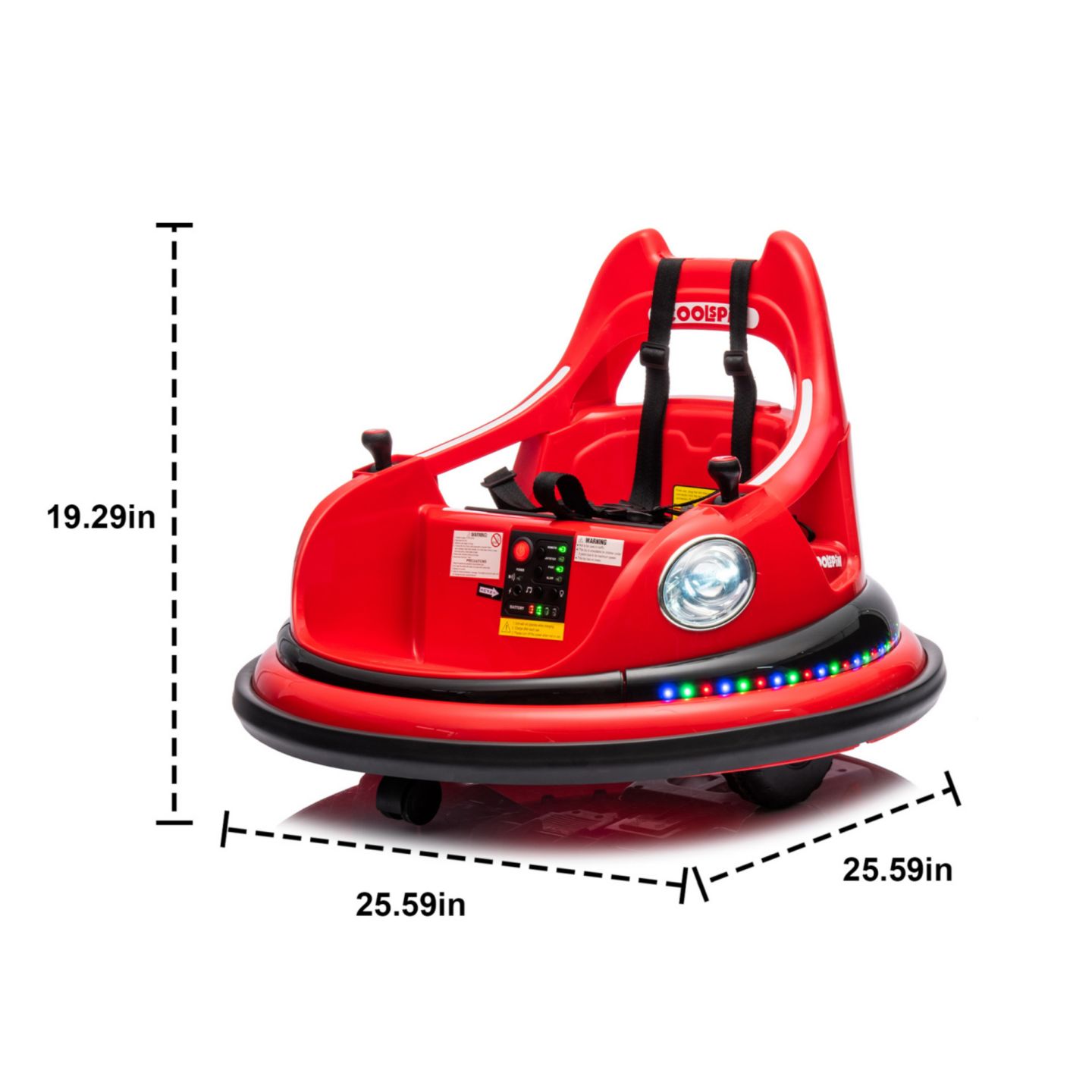 Детская игрушка Streamdale Furniture Electric Kids Bumper Car with Remote Control & LED Lights, Ages 1.5-5, цвет: Красный — фото 2