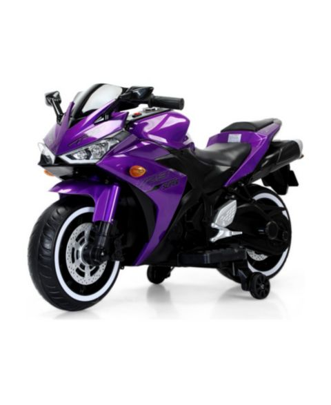 Детская игрушка Streamdale Furniture 12V Kids Motorcycle with Training Wheels, 3–6 лет, цвет: Фиолетовый