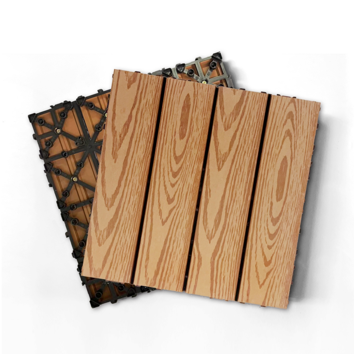 Streamdale FurniturePlastic Composite Deck Tiles Set of 20pcs, Composite Decking Resist Rust, Water, Weather, Easy to Diy & Maintain, Indoor&Out
