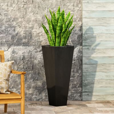13" X 32.5" Outdoor Modern Mgo Cast Stone Planter