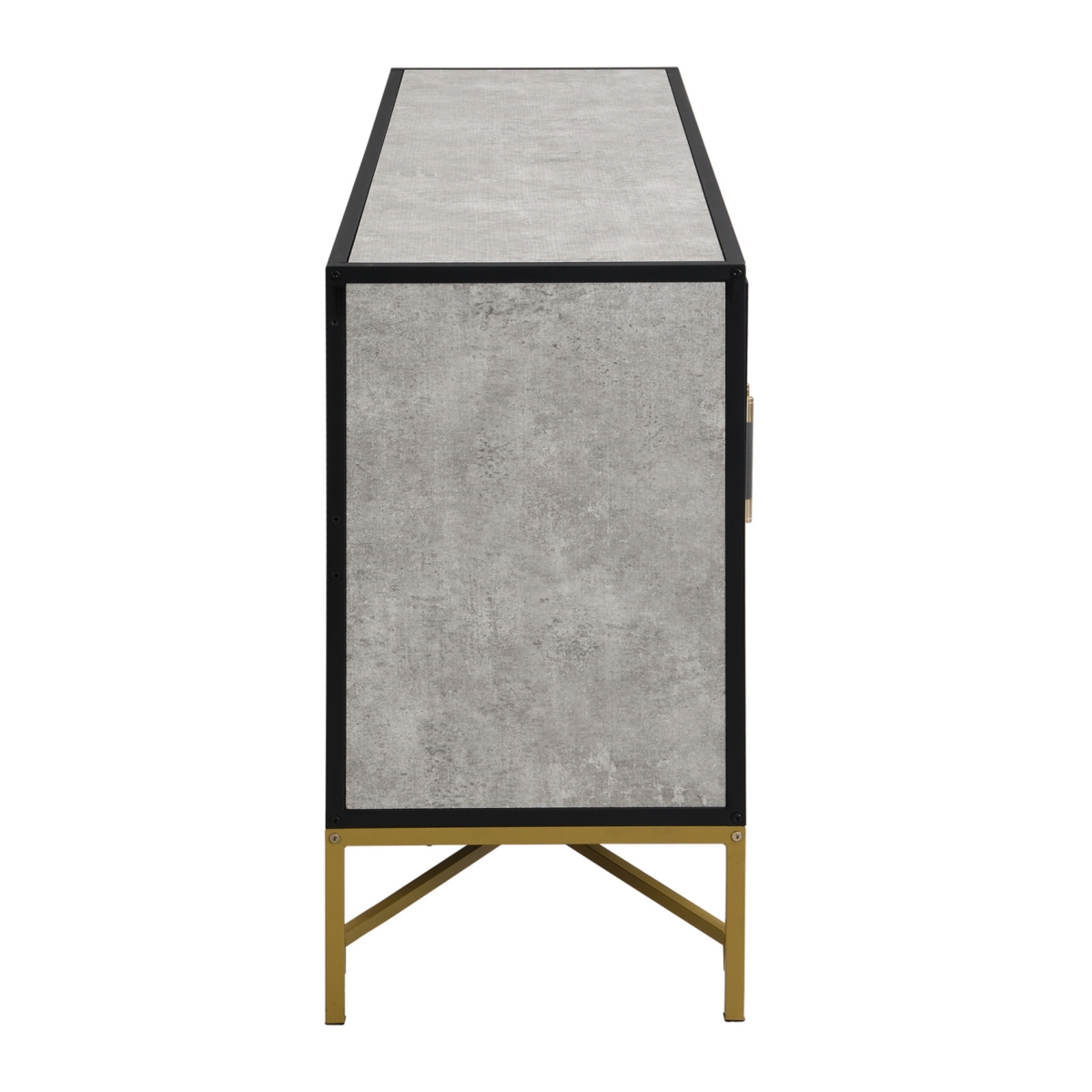 Streamdale Furniture Distinctive Features of Four-Door Sideboard with Metal and Cross-Leg Design, Suitable for Living Rooms, Entrance and Study - Anti