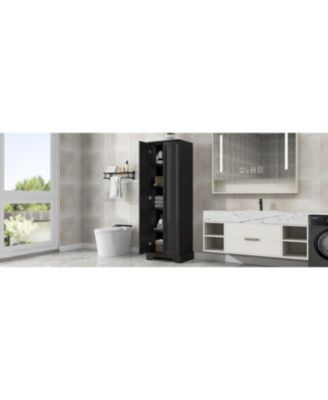 Storage Cabinet with Two Doors for Bathroom, Office, Adjustable Shelf, MDF