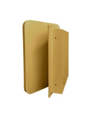 16x24 Inch Recessed Metal Framed Medicine Cabinet with Mirror and Adjustable Shelves Wall Mirror with Storage for Bathroom, Matte Gold