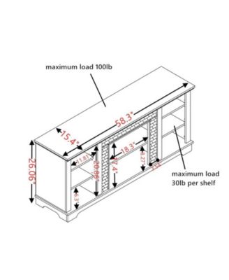 Modern Electric TV Stand with 18" Fireplace Insert