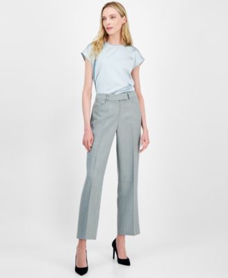 Tahari ASL - Women's Heathered Mid Rise L-Pocket Pants