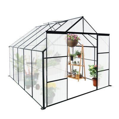 8x10' Polycarbonate Greenhouse with Raised Base