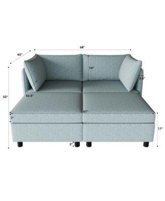 Mid-Century Love Seat with Storage