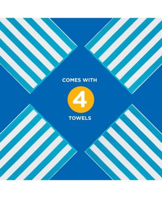 Striped Towel - Absorbent, 100% Cotton Towels - Oversized Towels for Beach Essentials - Quick-Dry Swimming Towels - Soft Towels with Striped Design - 32" x 62", Turquoise (4 Pack)