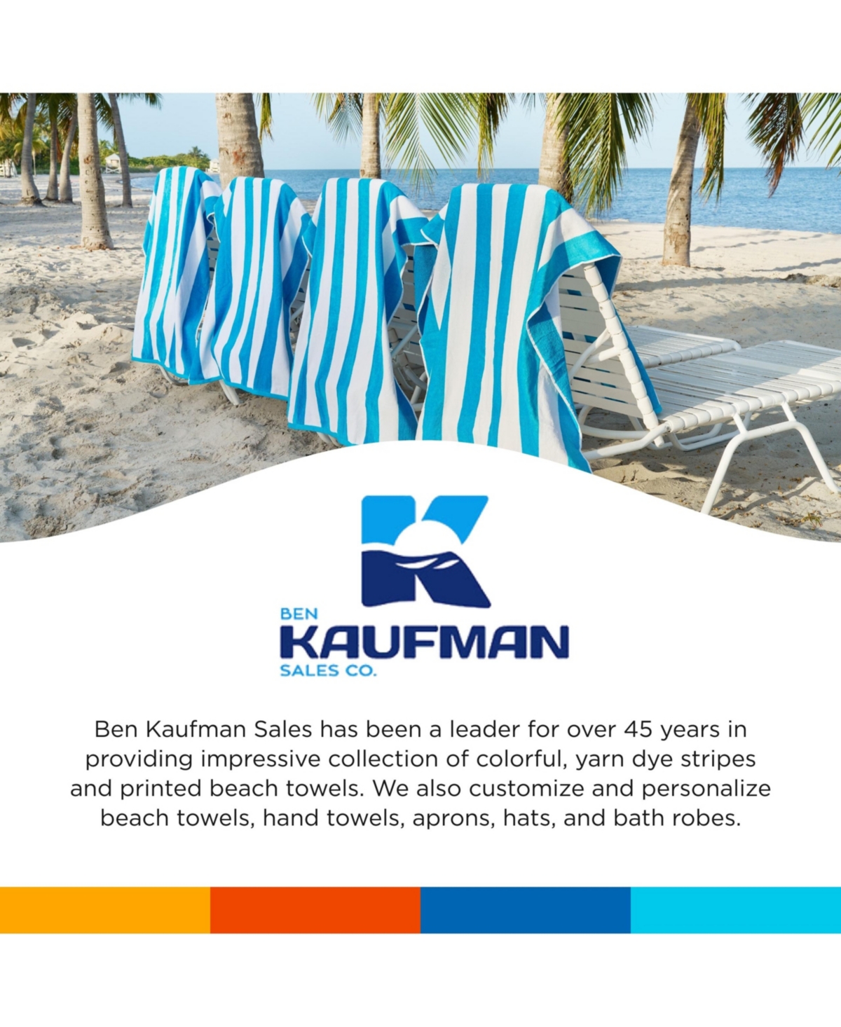 Ben Kaufman Striped Towel - Absorbent, 100% Cotton Towels - Oversized Towels for Beach Essentials - Quick-Dry Swimming Towels