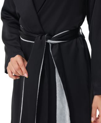 Madision Park Women's Gift Packed Satin Shell Fleece Lined Robe