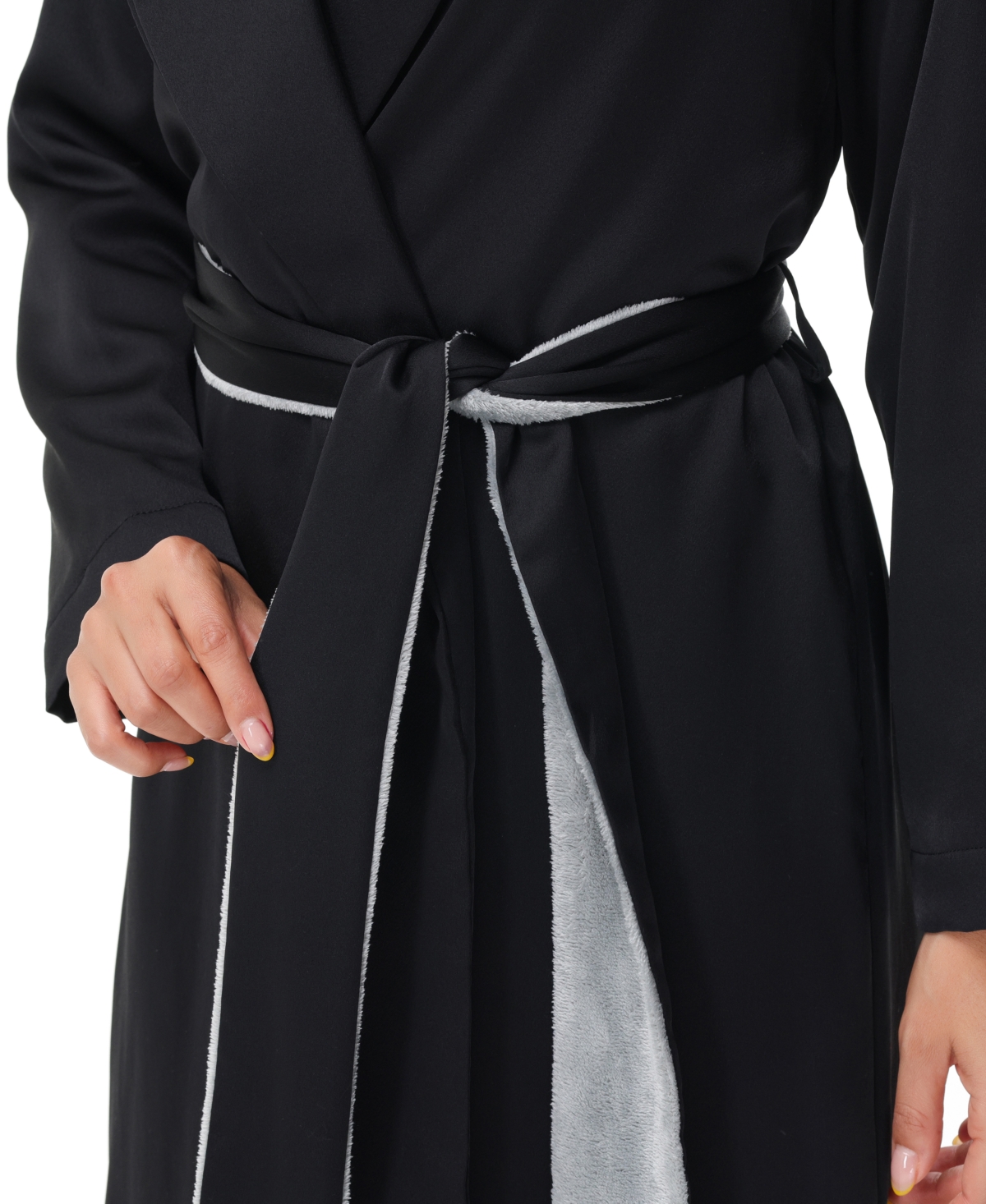 Madison Park Madision Park Women's Gift Packed Satin Shell Fleece Lined Robe