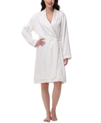 Madision Park Women's Gift Packed Satin Shell Fleece Lined Robe