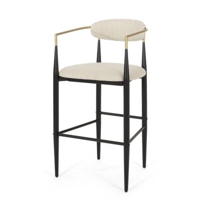 Streamdale Modern Iron and Fabric Barstools