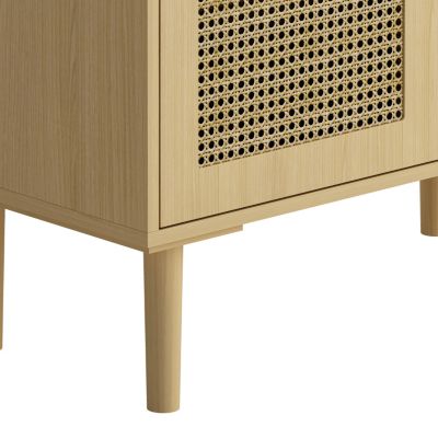  4-Door Rattan Mesh Storage Cabinet