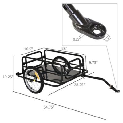 Bike Cargo Trailer for Hefty Loads, Foldable Compact Storage, Universal Hitch, Bike Wagon Bike Trailer Bicycle Cargo Trailer Bike Attachment with 16&amp;#x22; Wheels, Heavy-Duty, Black