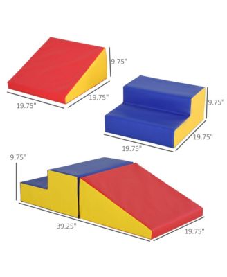 2 Piece Climb and Crawl Activity Play Set Soft Secure Foam Playset for Toddler Preschooler Indoor Play Equipment Baby Learning Toys Multicolor