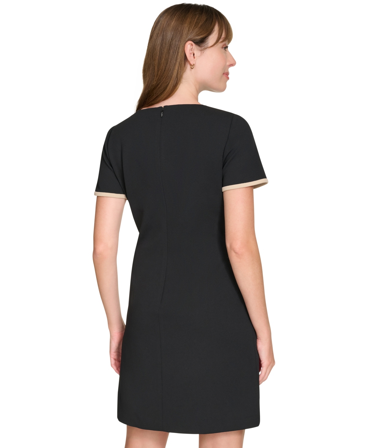 Tommy Hilfiger Women's Colorblocked Pocket Sheath Dress -Chino