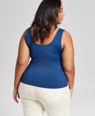 Plus Size Scoop-Neck Sleeveless Top, Created for Macy's