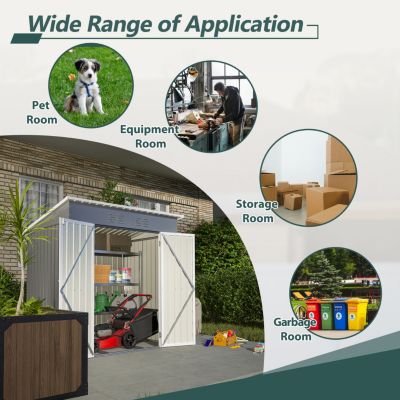 Streamdale 6'x4' Outdoor Metal Storage Shed for Garden Tools Lockable Door