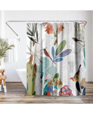 Where the Passion Flower Grows by PI Creative Art Floral Shower Curtain, 71x74
