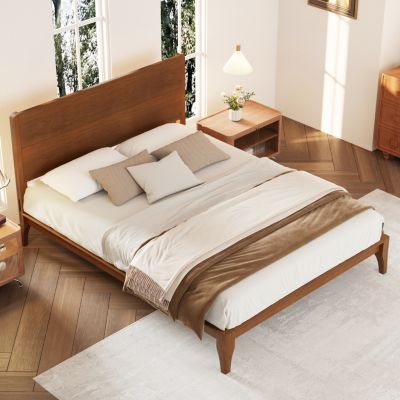 Streamdale Mid-Century Queen Platform Bed with Bamboo Wood