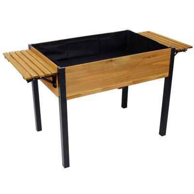 Streamdale Elevated Metal-Leg Planter Box for Herbs, Veggies, and Flowers 52.7x23.6x29.5 inches