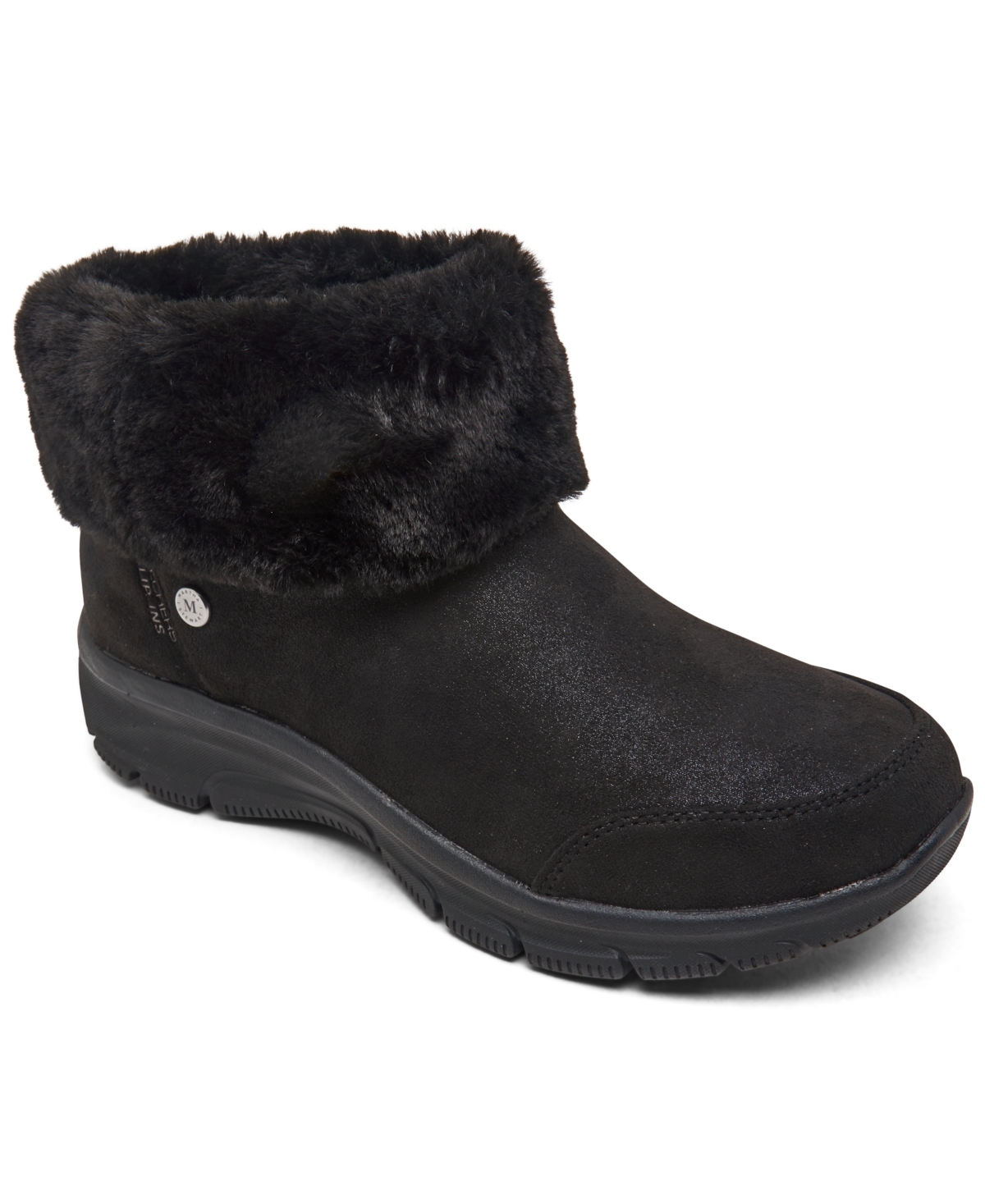 Skechers On The Go Joy Womens Suede Faux Fur Winter Boots In Black