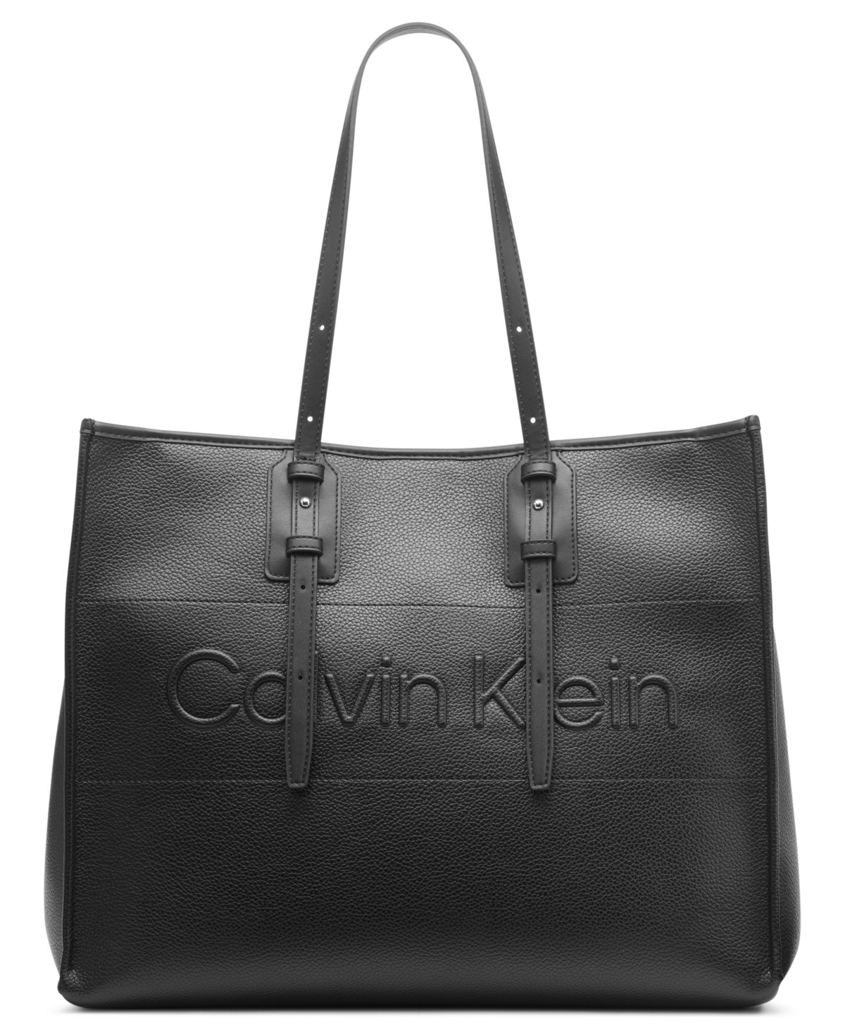 Calvin Klein Modern Essential Extra-large Tote Bag In Black,silver