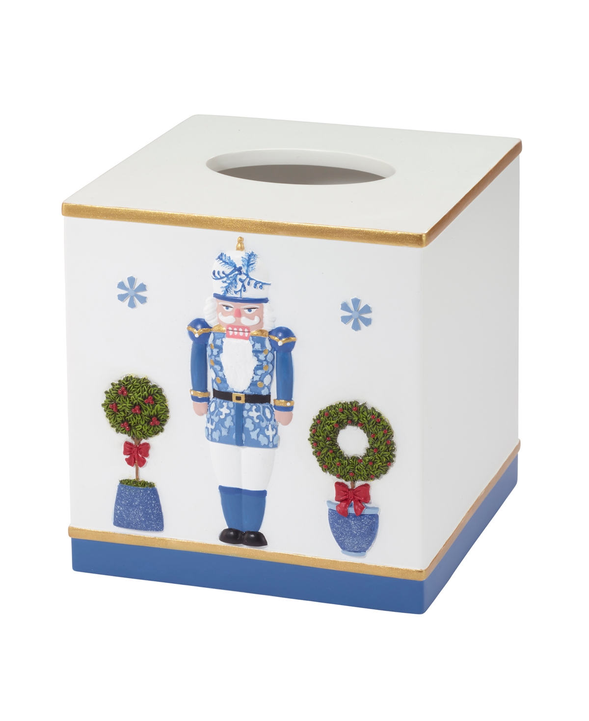 Avanti Nutcracker Resin Trellis Tissue Box Cover In White