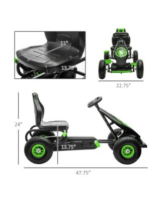 Kids Pedal Go Kart Ride-on Toy with Ergonomic Comfort, Pedal Car with Tough, Wear-Resistant Tread, Go Cart Kids Car for Boys & Girls with Suspension System, Safety Hand Brake, Ages 5-12, Green