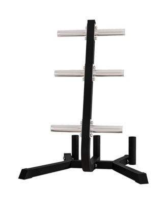 2-inch Weight Rack for Plates and 3 Bars, Olympic Weight Tree Bumper Plate Storage Holder, 660 lbs. Capacity, Black