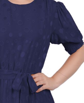 Women's Elbow Sleeve Swiss Dot Dress