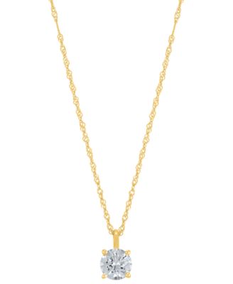 Diamond Solitaire 18" Pendant Necklace (1/2 ct. t.w.) in 14k Gold