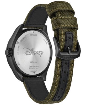 Eco-Drive Men's Disney Alpine Mickey Mouse Explorer Green Khaki Strap Watch 42mm Boxed Set