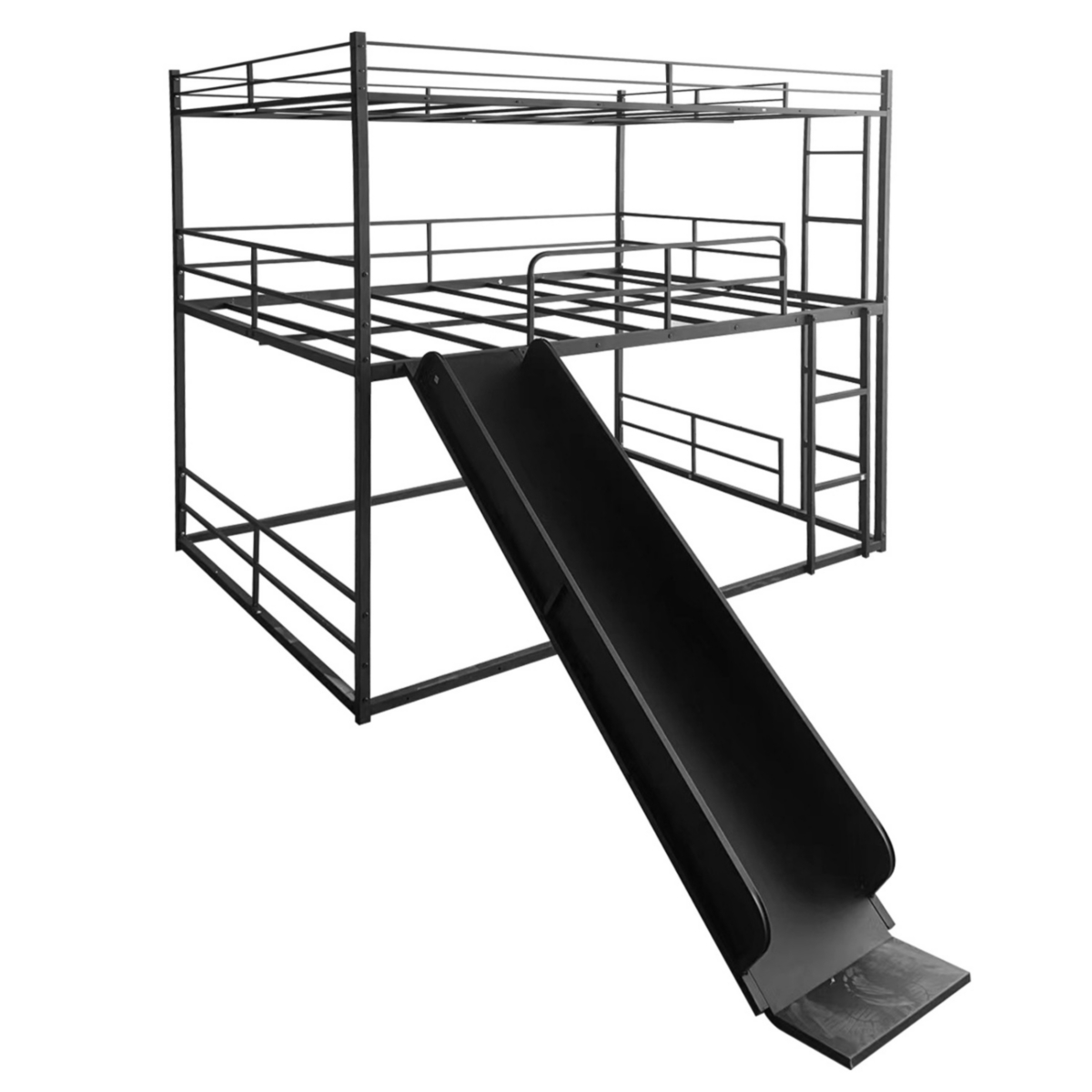 Streamdale Furniture Twin Size House Loft Bed with Slide and Ladder,- Black