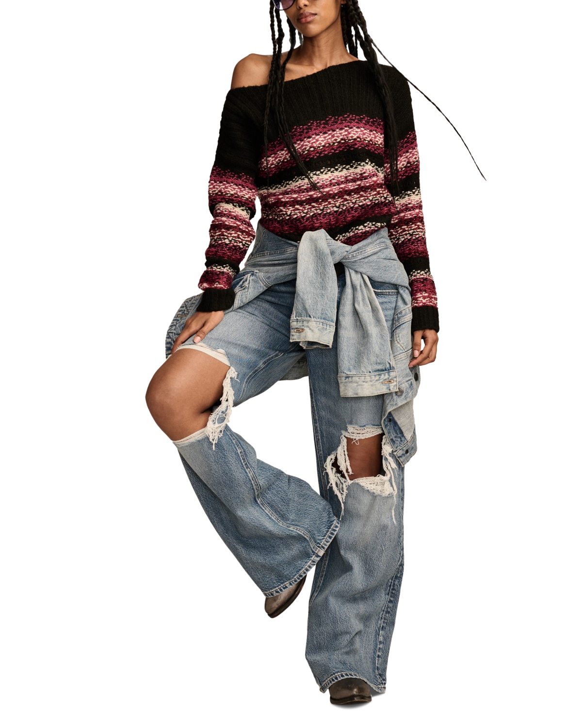 Shop Lucky Brand Women's Fair Isle Boatneck Sweater In Multi Combo