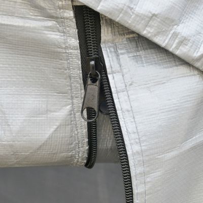 6' x 8' Carport Portable Garage, Heavy Duty Storage Tent, Patio Storage Shelter w/ Anti-UV PE Cover and Double Zipper Doors, for Motorcycle Bike Garden Tools, Light Gray