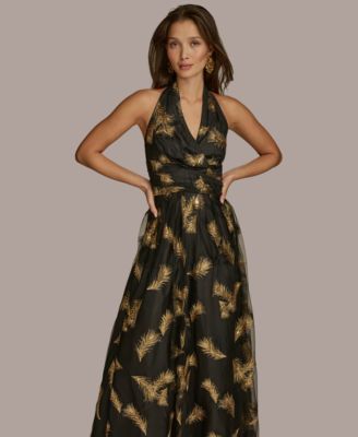 【Donna Karan New York】Hardware Halter Neck Sleeveless Gown Donna Karan New York Women's Hardware Halter Neck Sleeveless