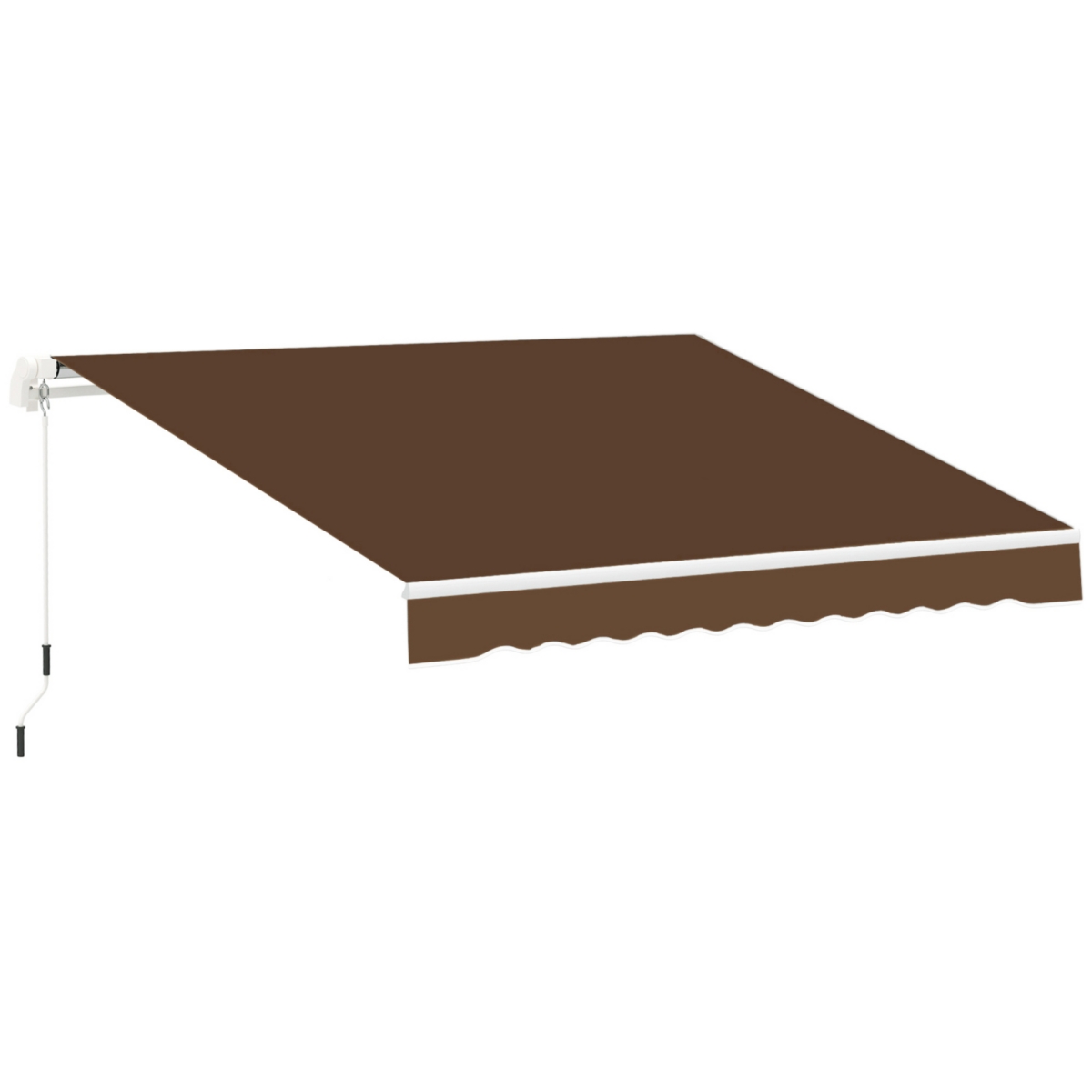 13' x 8' Retractable Awning, Patio Awnings, Sunshade Shelter w/ Manual Crank Handle, Uv & Water-Resistant Fabric and Aluminum Frame for Deck, Balcony,