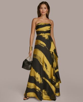 【Donna Karan New York】Strapless A-Line Dress Donna Karan New York Women's Strapless Straight-Neck Dress