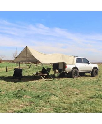 Nomad Nest SUV Tailgate Tarp Tent – 14x16 ft Waterproof Car Camping Canopy for Trucks, Jeeps, Hatchbacks & Vans – Easy Setup with Poles, Stakes, & Carry Bag – Shelter for 6-8 People