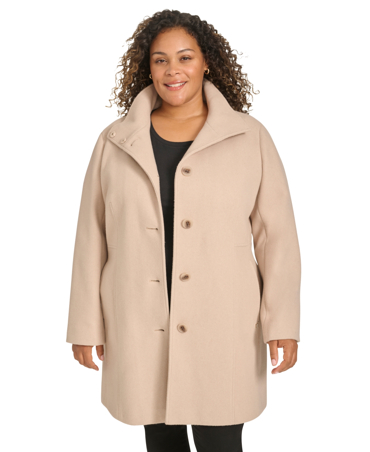 CALVIN KLEIN WOMENS PLUS SIZE WALKER COAT, CREATED FOR MACYS 