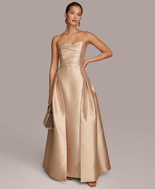alfani Donna Karan New York Women's Sweetheart-Neck Pleated Gown Women's Fashion Shoes & Accessories